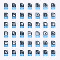 File formats icons in glyph style