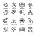 Technology vector outline Icon Design illustration. Technology Symbol on White background EPS 10 File set 5 Royalty Free Stock Photo
