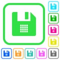 File grid view vivid colored flat icons