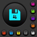 File group dark push buttons with color icons