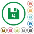 File group flat icons with outlines