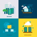 File hosting flat icons composition Royalty Free Stock Photo