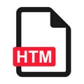 File HTM flat icon isolated on white background. HTM format vector illustration Royalty Free Stock Photo