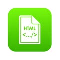 File HTML icon digital green