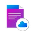 File icon. file with cloud icon. gradient style vector icon Royalty Free Stock Photo