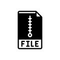 Black solid icon for File, document and folder Royalty Free Stock Photo