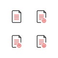 File icon set. Add file, Upload file, Download file icon set. 4 icons Royalty Free Stock Photo
