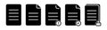 File icon set. Black document symbol. Clipboard in glyph. Black file icon. Glyph document. File sign in black. Document in vector