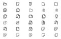 File icon set. Document line icon set. Folder icon vector set. icons vector illustration.