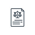 file icon vector from law and justice concept. Thin line illustration of file editable stroke. file linear sign for use on web and Royalty Free Stock Photo