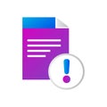 File icon. file with warning icon. gradient style vector icon Royalty Free Stock Photo