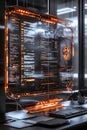 file integration, A transparent holographic screen designed for document collaboration, projecting interactive tools and shared