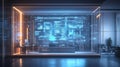 file integration, A transparent holographic screen designed for document collaboration, projecting interactive tools and shared