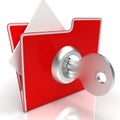 File With Key Shows Secure And Classified Royalty Free Stock Photo
