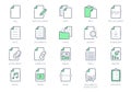 File line icons. Vector illustration include icon - paper, pdf, pen, document, checklist, page, image, sheet, copy Royalty Free Stock Photo