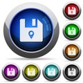 File location round glossy buttons