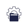 file management icon with a folder and gear Royalty Free Stock Photo