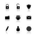 File manager drop shadow icons set