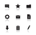 File manager drop shadow icons set