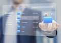File manager used to browse folders on computer. Exploring directories on hard drive. Document management system DMS. Business Royalty Free Stock Photo