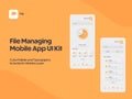 File Managing Mobile App UI Screens Including As Login, Sign Up, Data Storage for Responsive