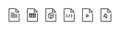 File media type set line icon. Isolated button for documents. Vector