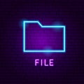 File Neon Label Royalty Free Stock Photo