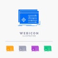 File, object, processing, settings, software 5 Color Glyph Web Icon Template isolated on white. Vector illustration Royalty Free Stock Photo