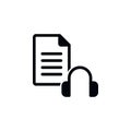 file, online, training, headphone, audio file icon. Simple glyph, flat  of Online traning icons for UI and UX, website or Royalty Free Stock Photo