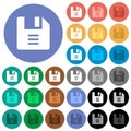 File options round flat multi colored icons