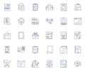 File organization line icons collection. Categorization, Arrangement, Clutter, Sorting, Systematize, Organization