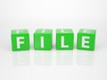 File out of green Letter Dices