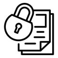 File padlock icon outline vector. Two factor authentication Royalty Free Stock Photo