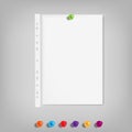 File, paper holder, multifora. Note Paper vector Royalty Free Stock Photo