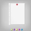 File, paper holder, multifora. Note Paper vector Royalty Free Stock Photo
