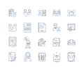 File processing line icons collection. Parsing, Extraction, Compression, Encryption, Decryption, Conversion Royalty Free Stock Photo