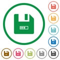 File progressing flat icons with outlines