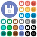 File properties round flat multi colored icons