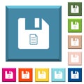 File properties white icons on edged square buttons