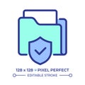 File protection pixel perfect line color icon Royalty Free Stock Photo