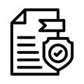 File protection vector  thin line icon Royalty Free Stock Photo