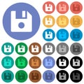 File record round flat multi colored icons Royalty Free Stock Photo