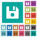 File record square flat multi colored icons