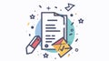 Reject Document Error Outline Icon Vector