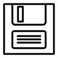 File save line icon. Diskette vector illustration isolated on white. Disc outline style design, designed for web and app