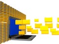 file save storange server laptop - 3d rendering