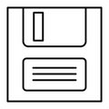 File save thin line icon. Diskette vector illustration isolated on white. Disc outline style design, designed for web