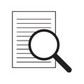 File search icon. Document page with magnifier tool . minimal st Royalty Free Stock Photo