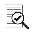 File search icon. Document page with magnifier tool . minimal Royalty Free Stock Photo
