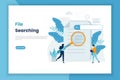 File searching illustration concept landing page